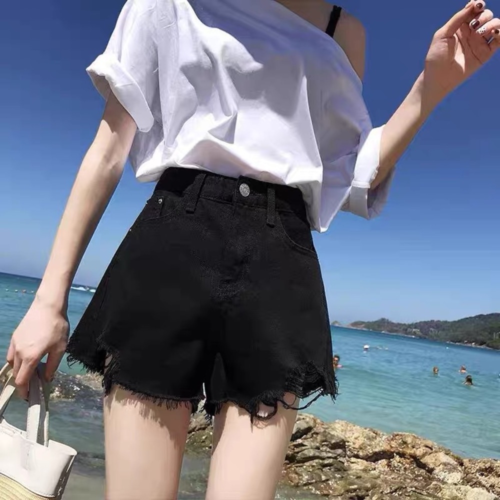 black shorts